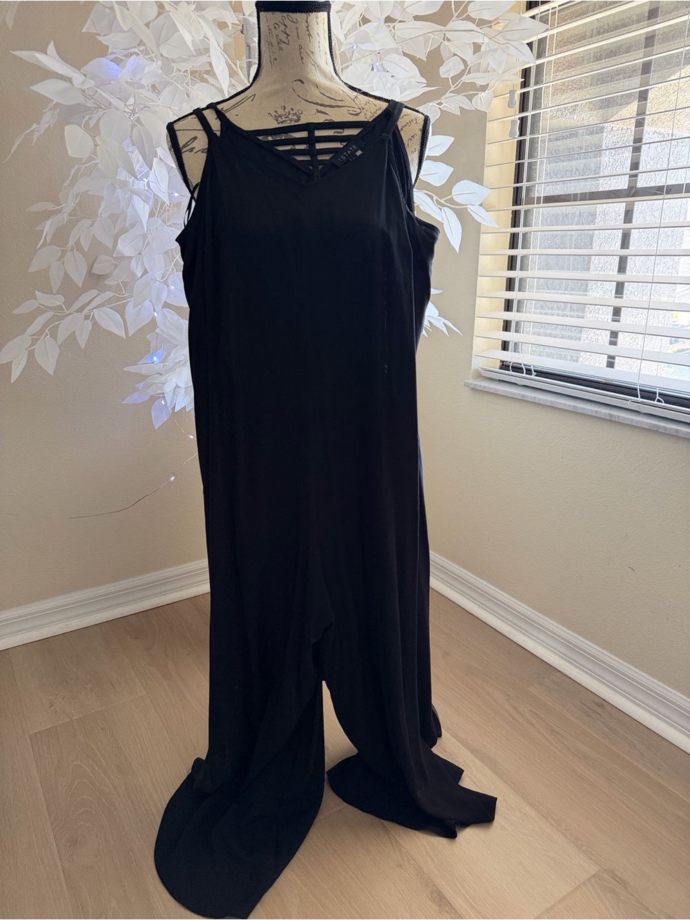 Marshalls Black Strappy V-Neck Wide-Leg Jumpsuit